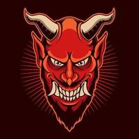 duivel rood boos vector illustratie ontwerp