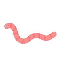 karakter van een lang roze worm vector