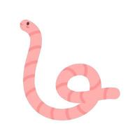 schattige roze worm cartoon vector