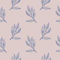 naadloos herhalen patroon met salie bladeren Aan een delicaat roze achtergrond, bloemen motief. ornament met fabriek takken in een patroon voor textiel, omhulsel papier en verpakking ontwerp.vector vector