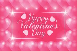 gelukkige Valentijnsdag roze mooi glans bannerontwerp vector
