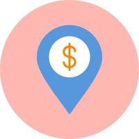 dollar locatie vector pictogram