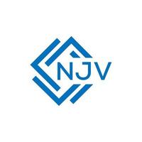 njv creatief cirkel brief logo concept. njv brief ontwerp. vector