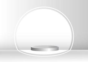 modern stijl wit cirkel ring presentatie zilver achtergrond vector