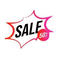 50 procent korting op promo-verkoop online banner. vector