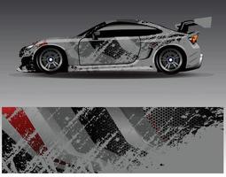 auto wrap ontwerp vector. grafische abstracte streep racen achtergrond kit ontwerpen voor wrap voertuig race auto rally avontuur en livery vector