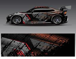 auto wrap ontwerp vector. grafische abstracte streep racen achtergrond kit ontwerpen voor wrap voertuig race auto rally avontuur en livery vector