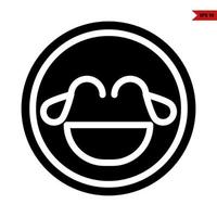 gelach emoticon glyph icoon vector