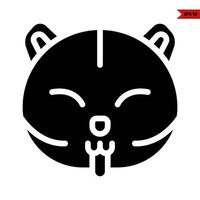 kat emoticon glyph icoon vector