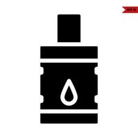 water in fles glyph icoon vector