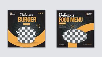 voedsel menu sociaal media post banier ontwerp sjabloon reeks bundel of restaurant voedsel bedrijf online post banier vector lay-out sjabloon