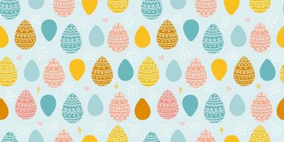 Pasen eieren met ornament, vector naadloos patroon