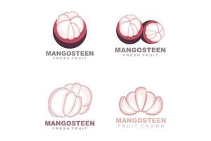 mangisboom logo, mangisboom vlees illustratie, vitamine rijk fruit koningin, fruit logo vector etiket sjabloon ontwerp