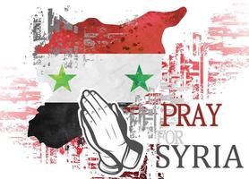 bidden voor Syrië, aardbeving crisis, vector na, banier, grunge Syrië kaart