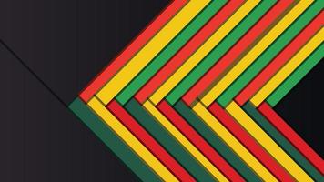 zwart geschiedenis maand, papier zwart, rood, geel, groen achtergrond, abstract meetkundig ontwerp vector