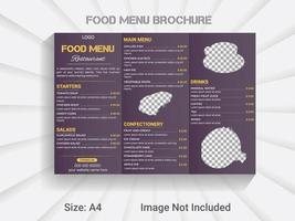 drievoud brochure nieuw jaar voedsel menu sjabloon. modern vector restaurant menu ontwerp indeling.