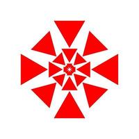 rood driehoek mandala vector. driehoek ronde. vector