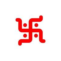 Hindoe heilig swastika vector symbool. rood swastika icoon.