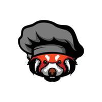 rood panda chef mascotte ontwerp vector
