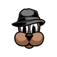 hond fedora hoed mascotte ontwerp vector