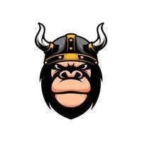 gorilla viking mascotte ontwerp vector