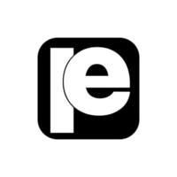 pe typografie logo. pe bedrijf eerste naam monogram. vector