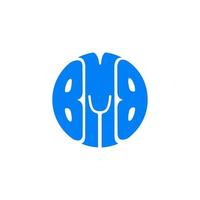 bmb bedrijf blauw monogram. bmb typografie logo. vector