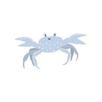 schattig krab in Scandinavisch stijl Aan een wit achtergrond. vector hand- getrokken kinderen illustratie. zee oceaan. onderwater- wereld