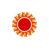 rood zon met oranje patels icoon. mooi zon symbool. vector