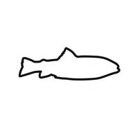 schattig zwart silhouet lijn vis vector illustratie icoon. tropisch vis, zee vis, aquarium vis