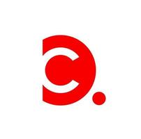 dc bedrijf naam eerste brieven monogram. dc vector icoon in rood kleur.