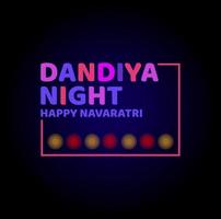 dandiya nacht typografie met gelukkig navaratri hartelijk groeten. vector