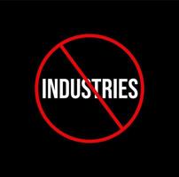 industrieën verboden hier icoon. fabriek verboden vector icoon.