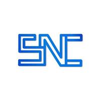 snc bedrijf eerste brieven monogram. snc blauw logo. vector