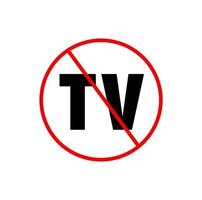 TV verboden vector icoon. Nee TV vector icoon.