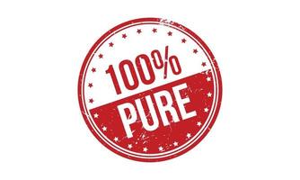 100 procent zuiver rubber stempel. rood 100 procent zuiver rubber grunge postzegel zegel vector illustratie - vector