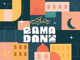 Islamitisch groet kaart sjabloon met Ramadan tekst voor behang, poster, banier vector