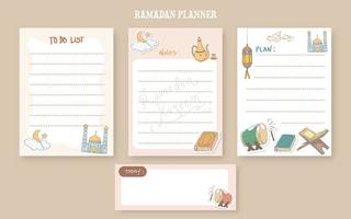 Ramadan kaart notities, dagelijks planner, naar Doen lijst vector