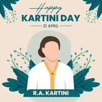 vector kartini dag groet. kartini is een figuur van Indonesisch vrouwen emancipatie. het is heel geschikt naar geven groeten Aan kartini's dag voor Super goed Dames.