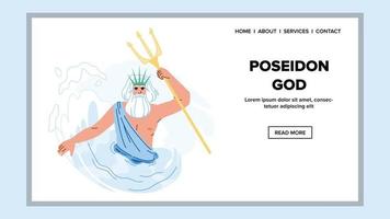 Poseidon god vector