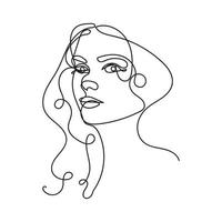 artistiek een lijn schetsen van vrouw gezicht. vrouw gezicht tekening minimalistische lijn stijl. vector
