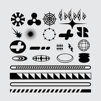 cyberpunk koppel illustratie vector icoon element futuristische lijn, ronde cyclus reeks bundel sjabloon poster bewerkbare