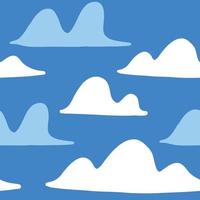 vector wolk patroon. vector illustratie Aan blauw achtergrond in tekenfilm vlak stijl