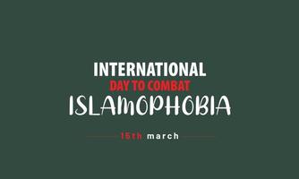 Internationale dag naar gevecht islamofobie poster ontwerp vector