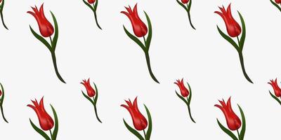 naadloos patroon met rood tulpen. vector