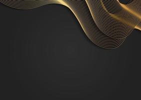abstract zwart en goud golvend lijnen luxe achtergrond vector