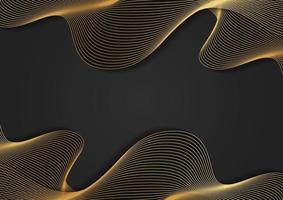 abstract zwart en goud golvend lijnen luxe achtergrond vector