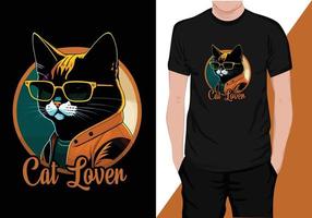 kat minnaar wijnoogst retro t overhemd ontwerp vector