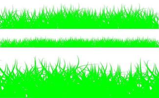 reeks groen gras borders wit achtergrond vector illustratie