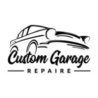 Op maat garage illustratie vector. vector